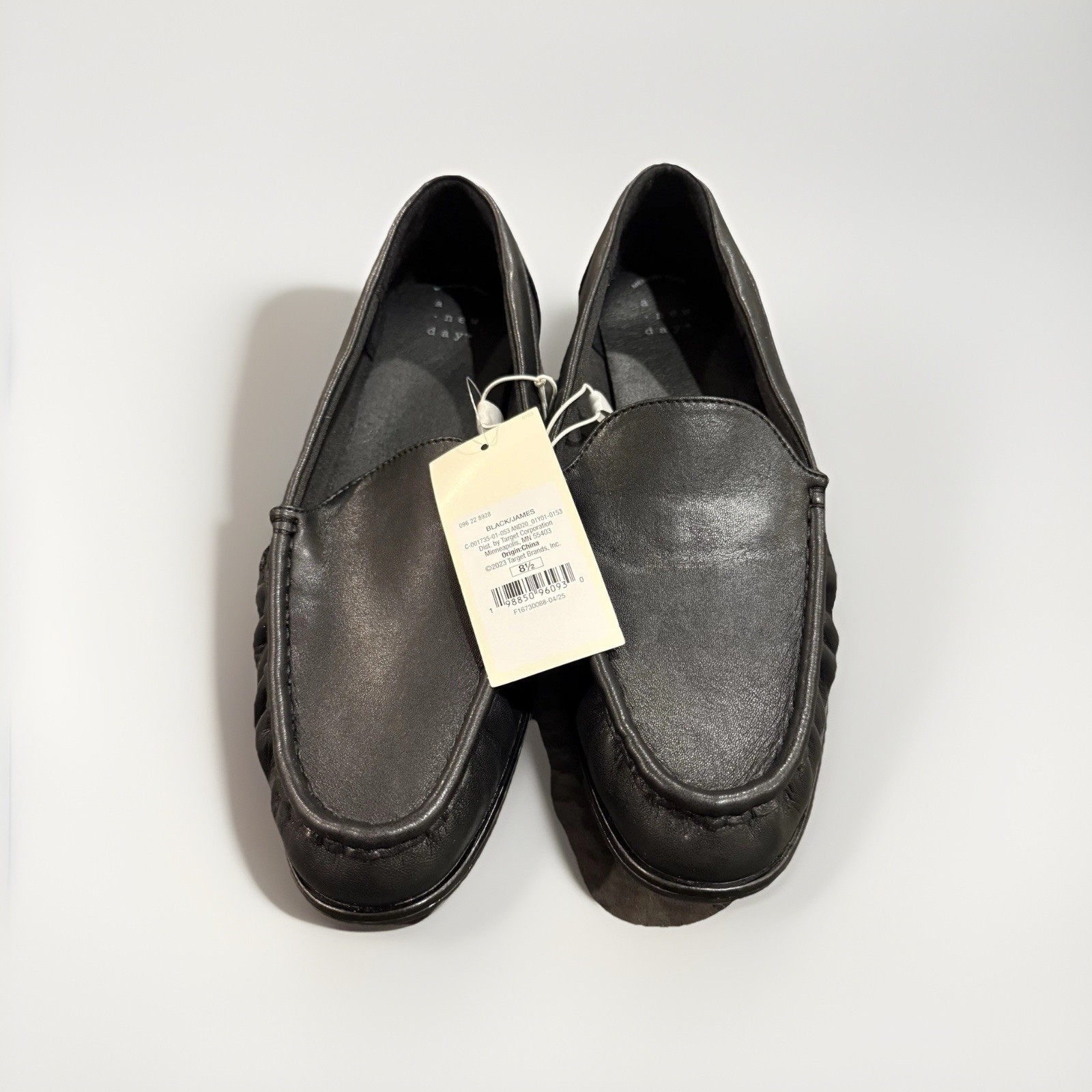 A New Day Black James Memory Foam Loafer Flats Women’s 8.5 Synthetic Slip-On