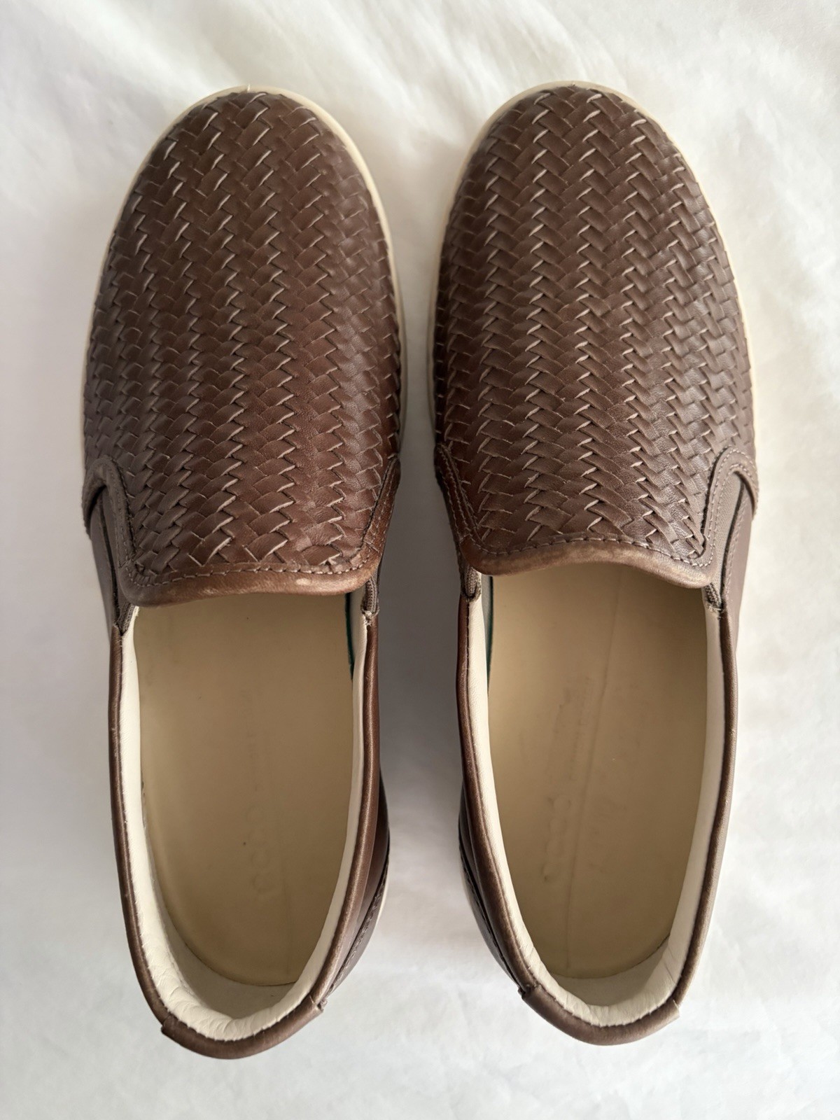 ECCO Soft 7 Woven Womens Leather Slip On Loafers, Size US 8-8.5, EU 39 Brown