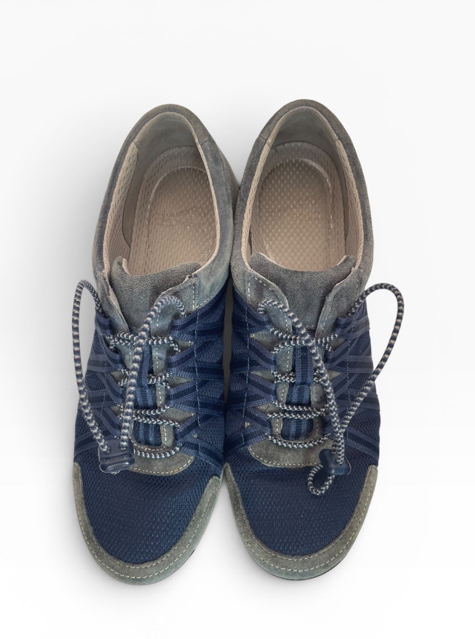 Dansko Honor Walking Shoes Womens EU 40 US 9.5-10 Navy Gray Leather Mesh Comfort