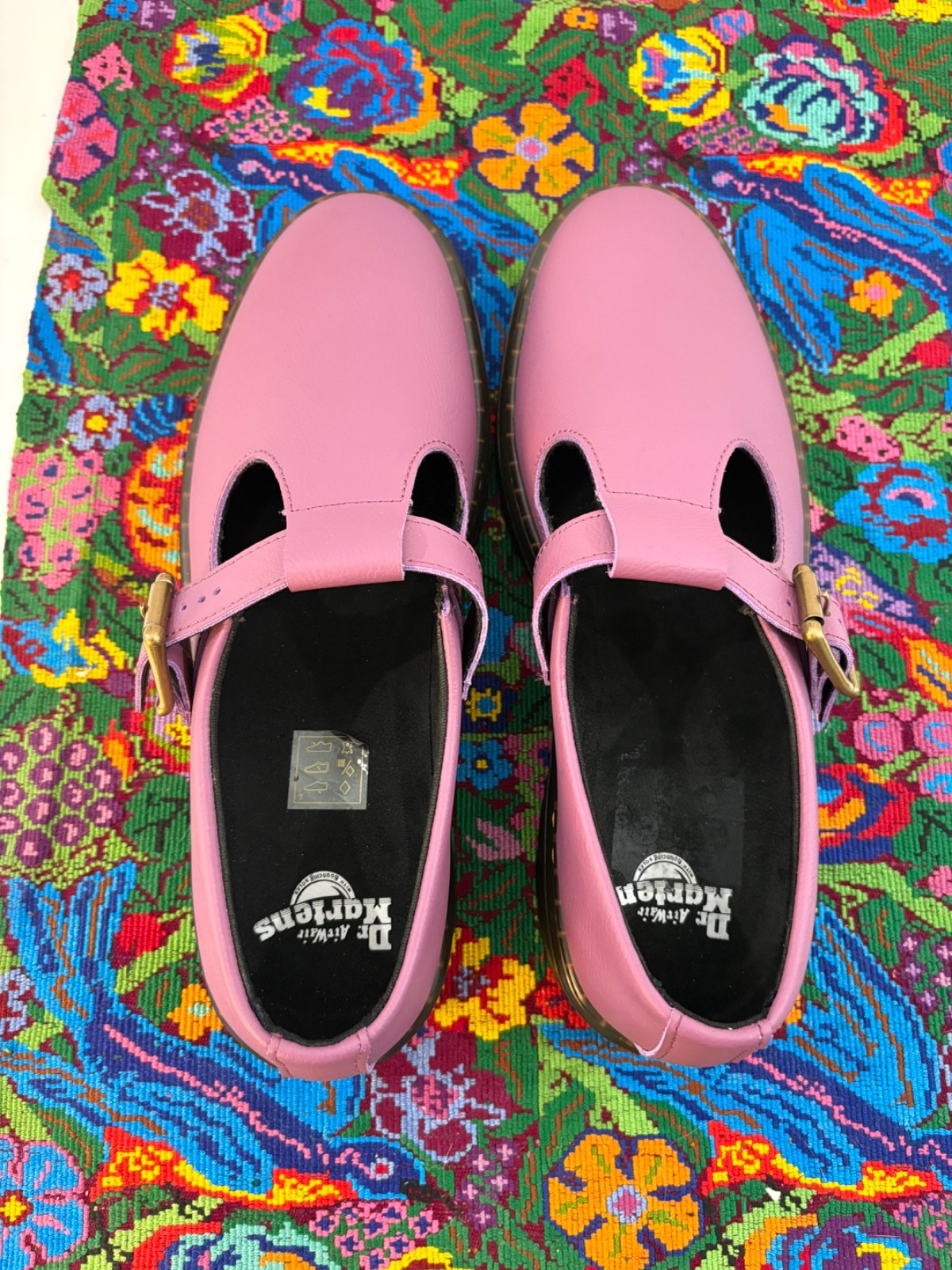 Doc Martens Women’s Pink Leather Zavala Mary Jane Buckle Hipster BOHO SZ 10 NWOB