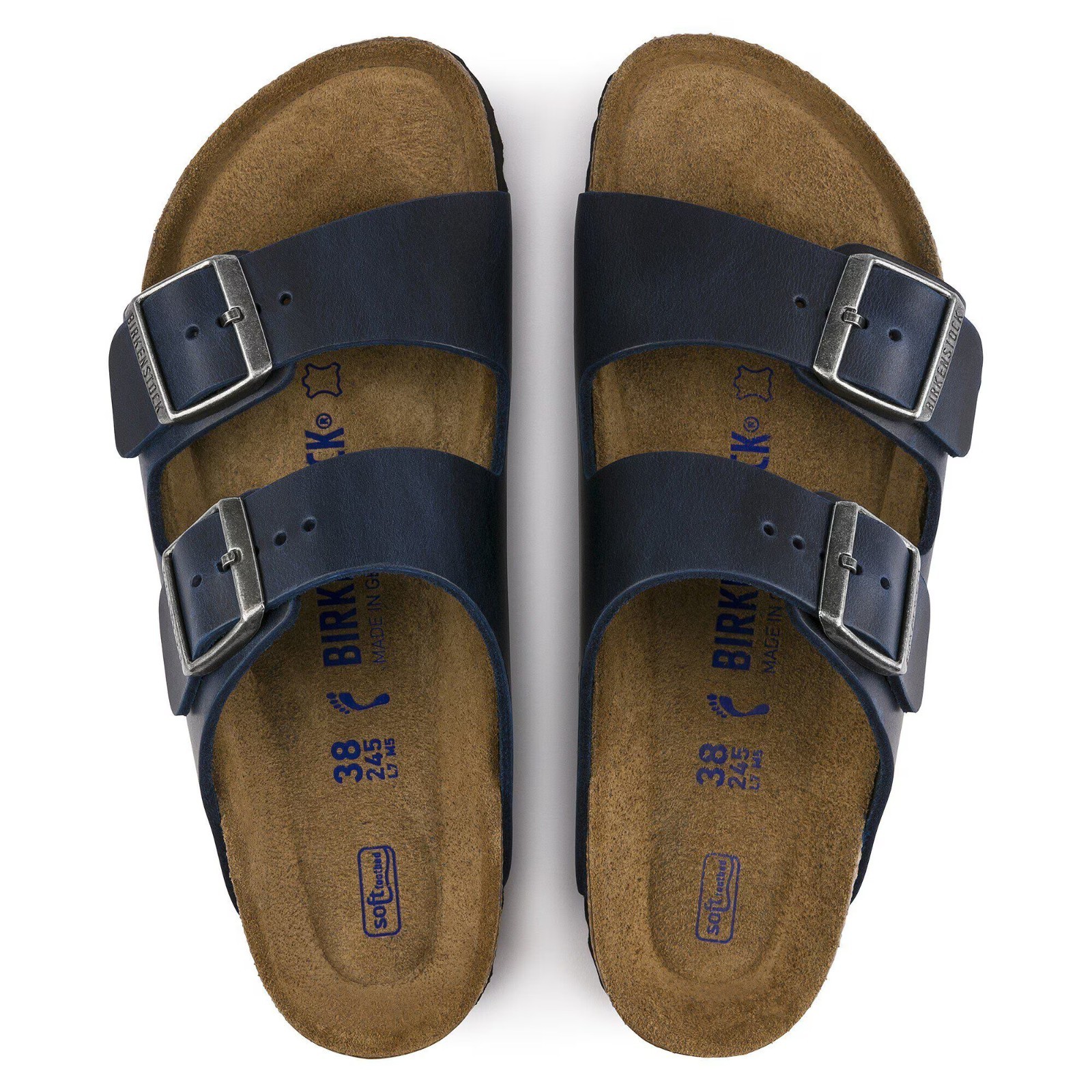 Birkenstock Arizona Soft Footbed Oiled Leather Sandals – Blue