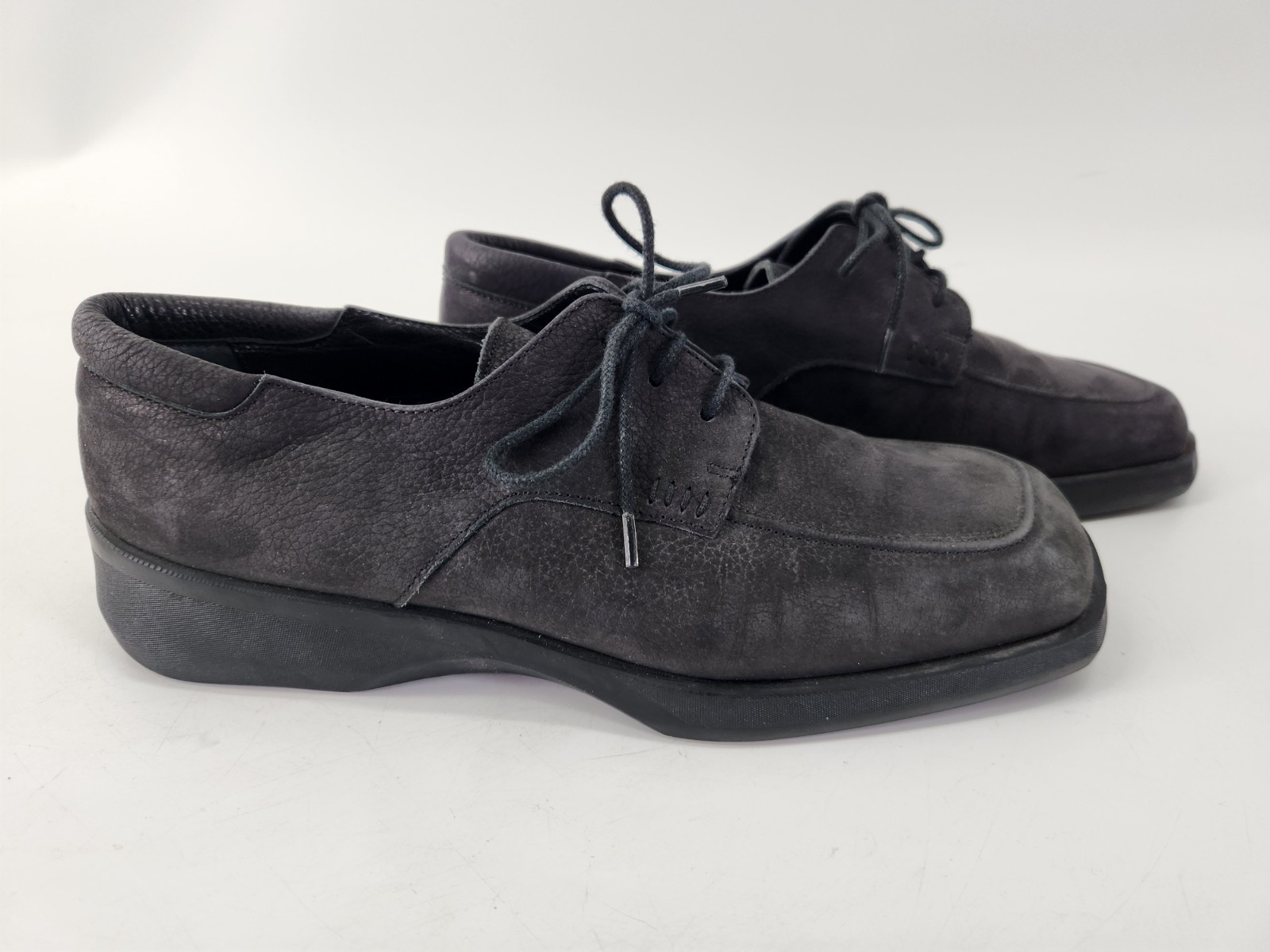 Bally Feldam Black Nubuck Leather Lace Shoe Size 9 Women’s Comfort New