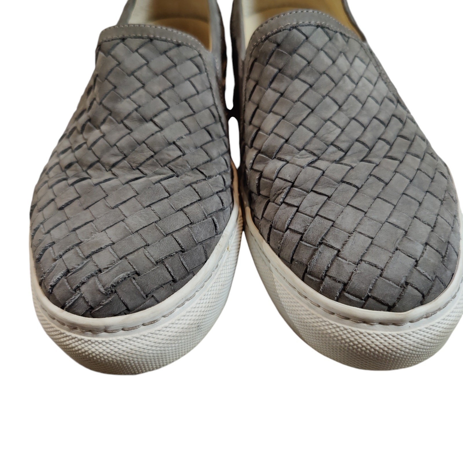 M Gemi Sz 36.5 EU 6.5 US Cerchio Gray Nubuck Woven Leather Slip On Sneakers