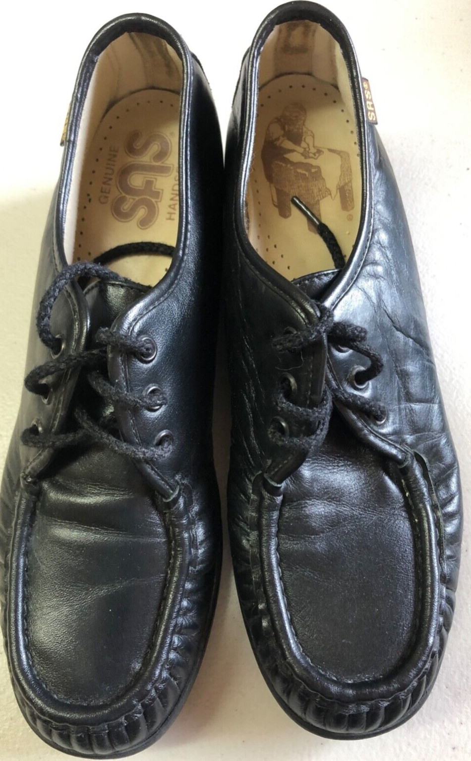 SAS Bounce Handsewn Black Leather Oxford Lace Up Comfort Shoes Size Womens 8.5 S