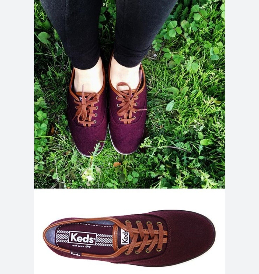 Keds Champion Wool Blend Burgundy Red Lace up Casual Sneakers Shoes Women’s 9.5