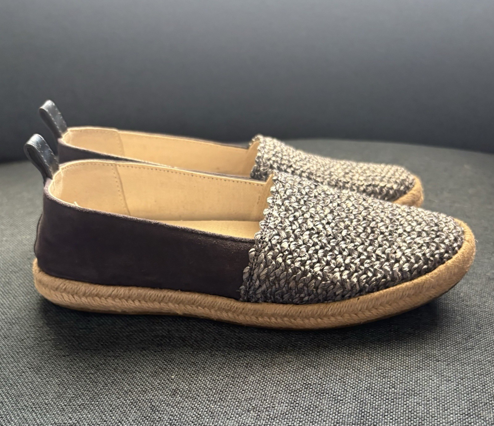 NEW Geox Modesty Blue Suede Textile Espadrille Flats, Size 6, MSRP $150