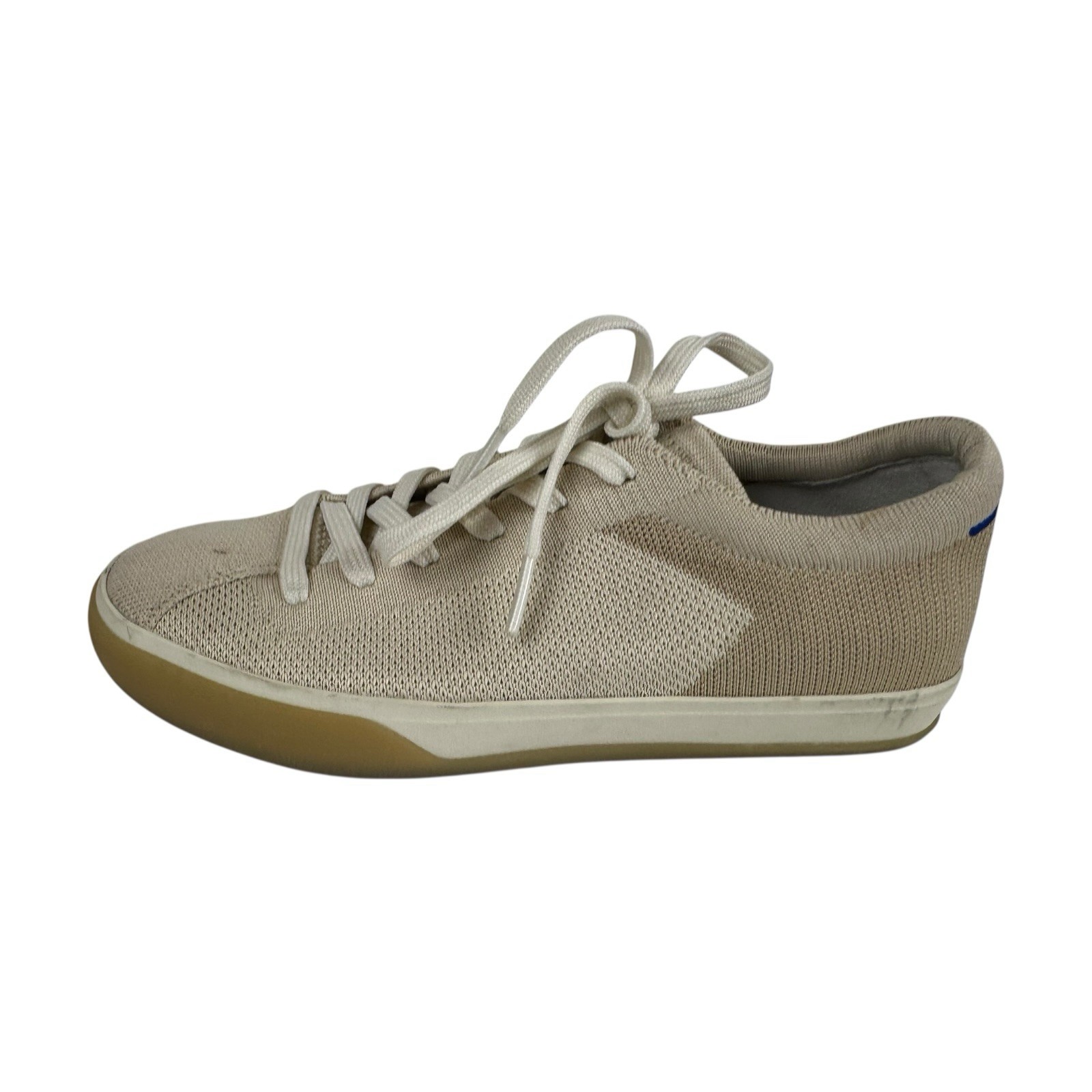 Rothy’s Knit Lace Up Sneaker Women Size 7 Cream Washable Sustainable Comfort