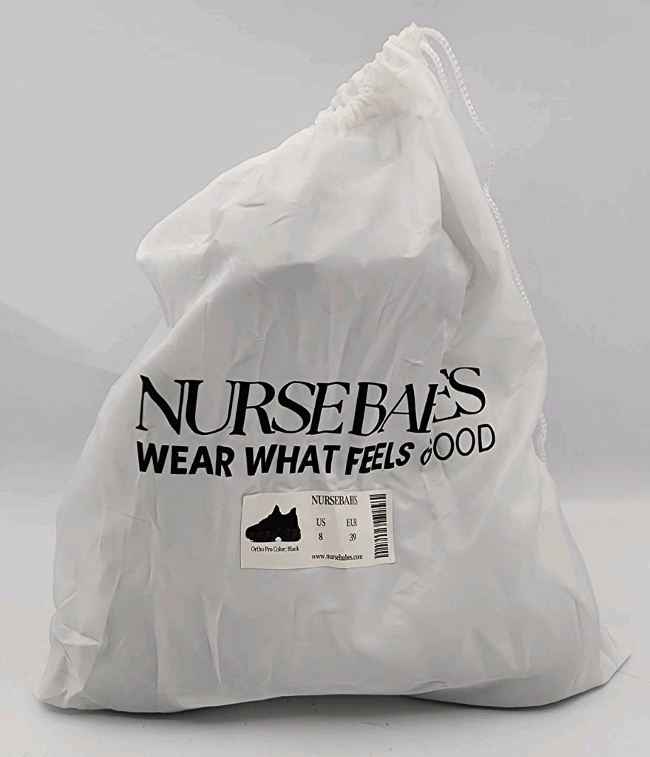 Nurse Babes Women’s Size 8 Black Slip On Ortho Pro Sneakers