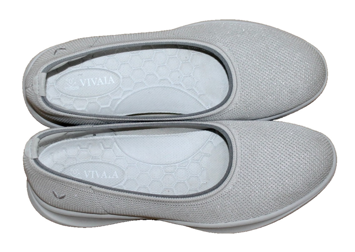VIVAIA Izabel Walker Pro Hybrid Ballet Flats Women Size 8.5 Metallic Diamond