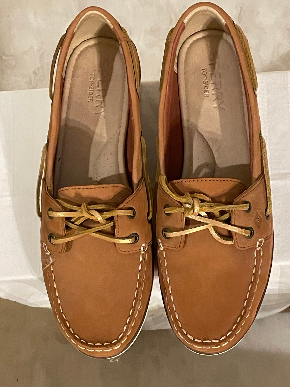 Womens – SPERRY Top Slider -Size 8.5 M – Brown Leather Uppers, Cloth Lined