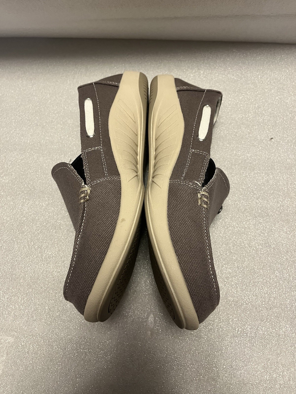 GECKO MAN Women’s Size 8 Orthotic Arch Support Canvas Slip On Loafer Shoes Gray