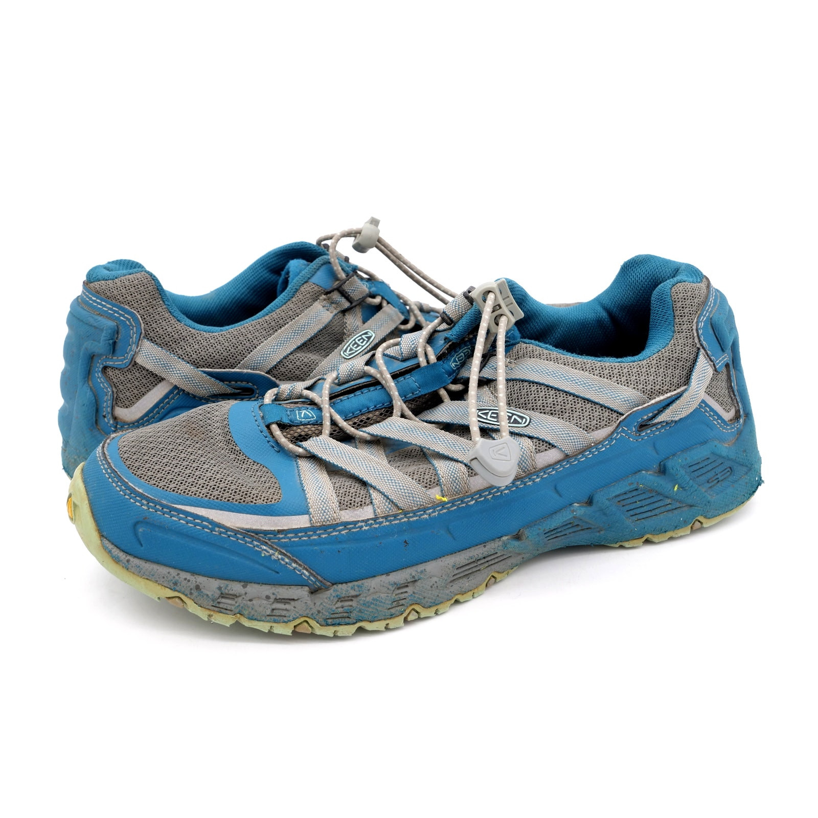 Keen Shoes Womens 9 Blue Gray Quick Lace Casual Breathable Sneakers