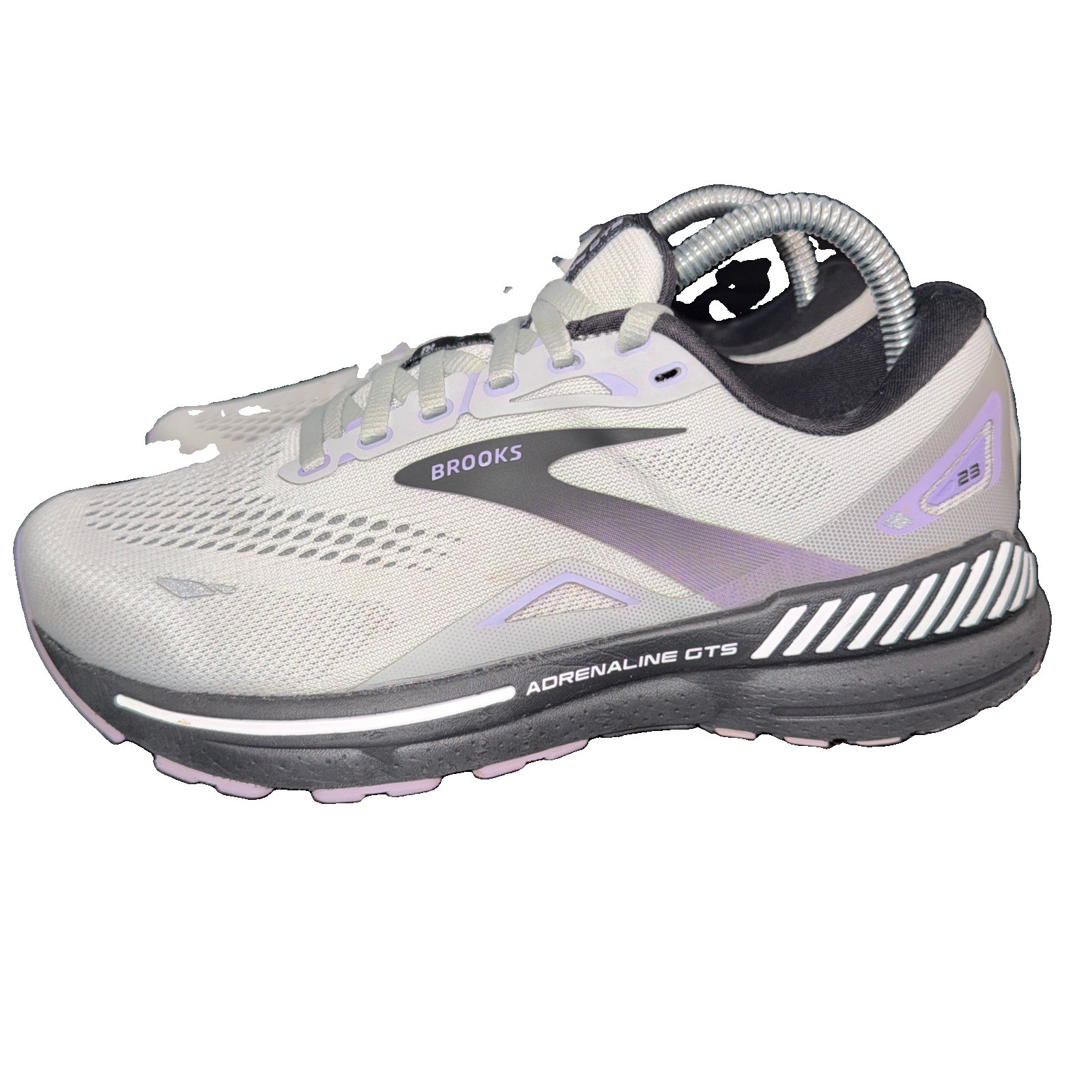 Brooks Adrenaline GTS 23 Women 7.5 2E Extra Wide Running Shoes Gray Black Purple