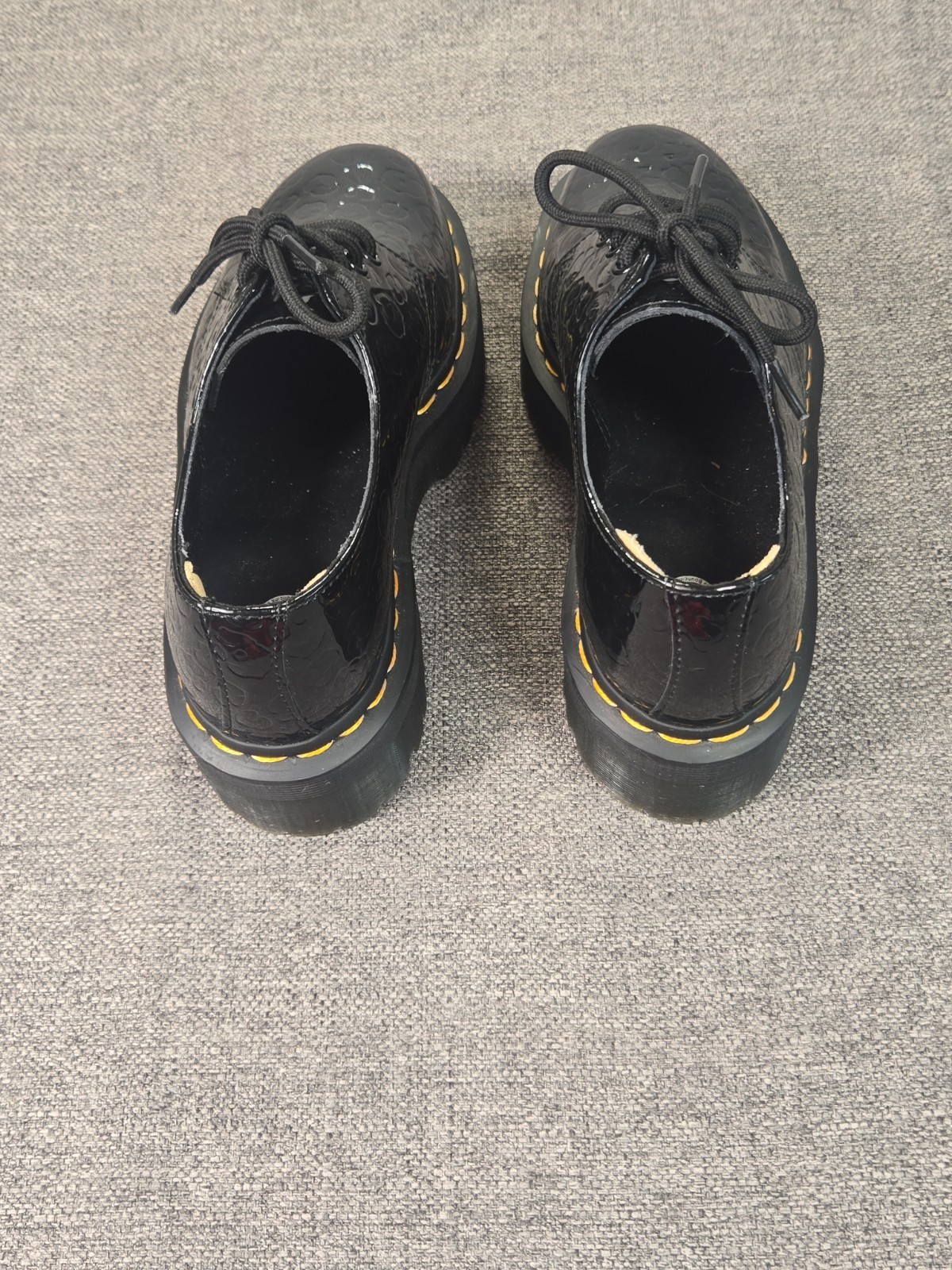DR Martens Women’s Sz 6 Leopard Emboss Patent Leather 1461 27136 PLATFORM Shoes