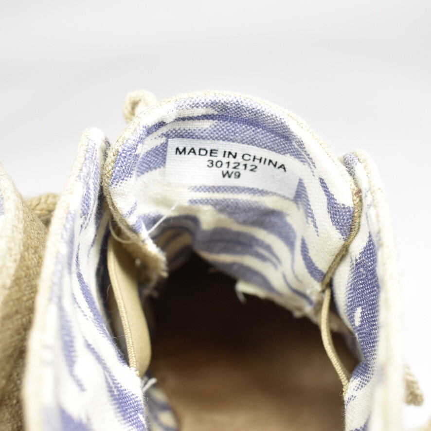 TOMS TAN DESERT WEDGE CANVAS ESPADRILLE LACE UP BOOTIES WMNS SIZE 9 M 301212