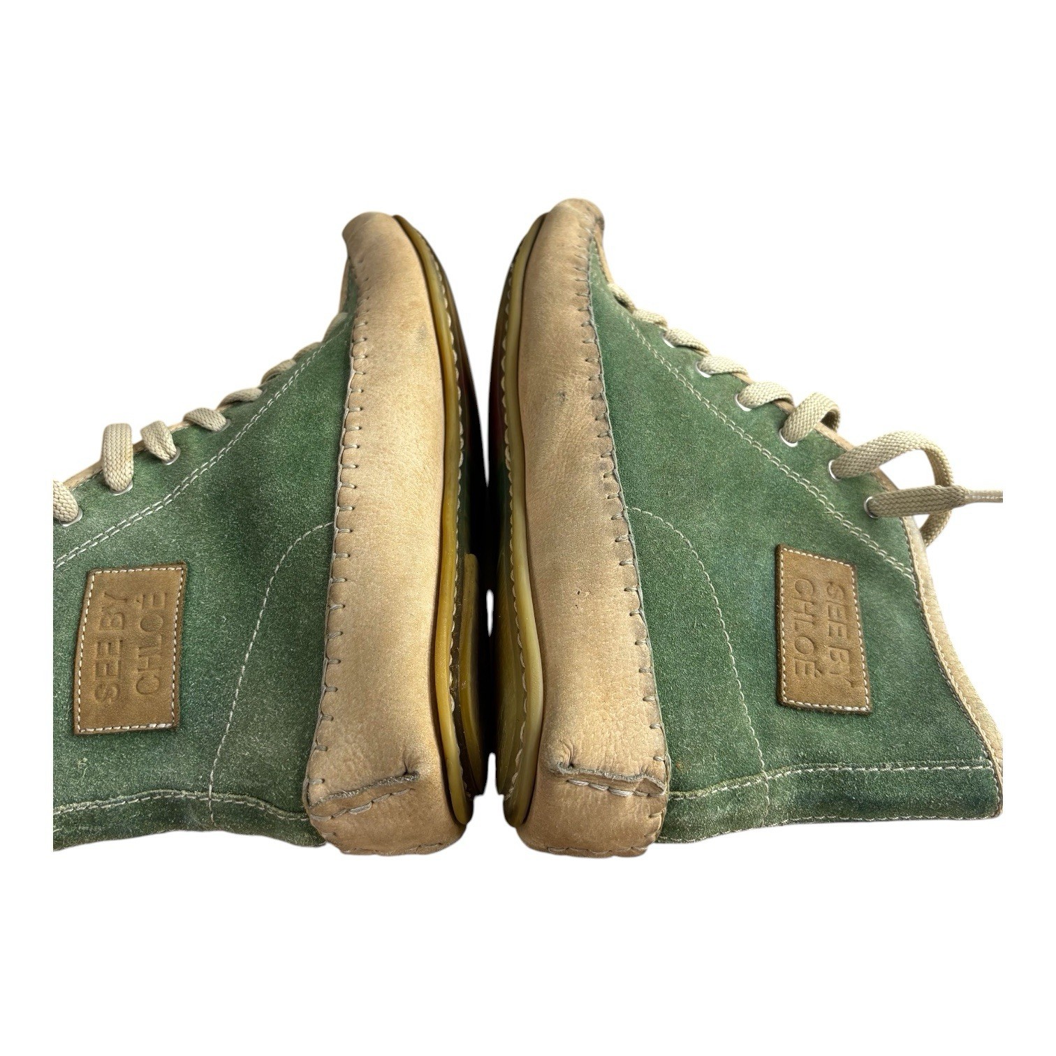 See by Chloe Green Suede High Top Sneakers Women’s Size 38 US 7.5