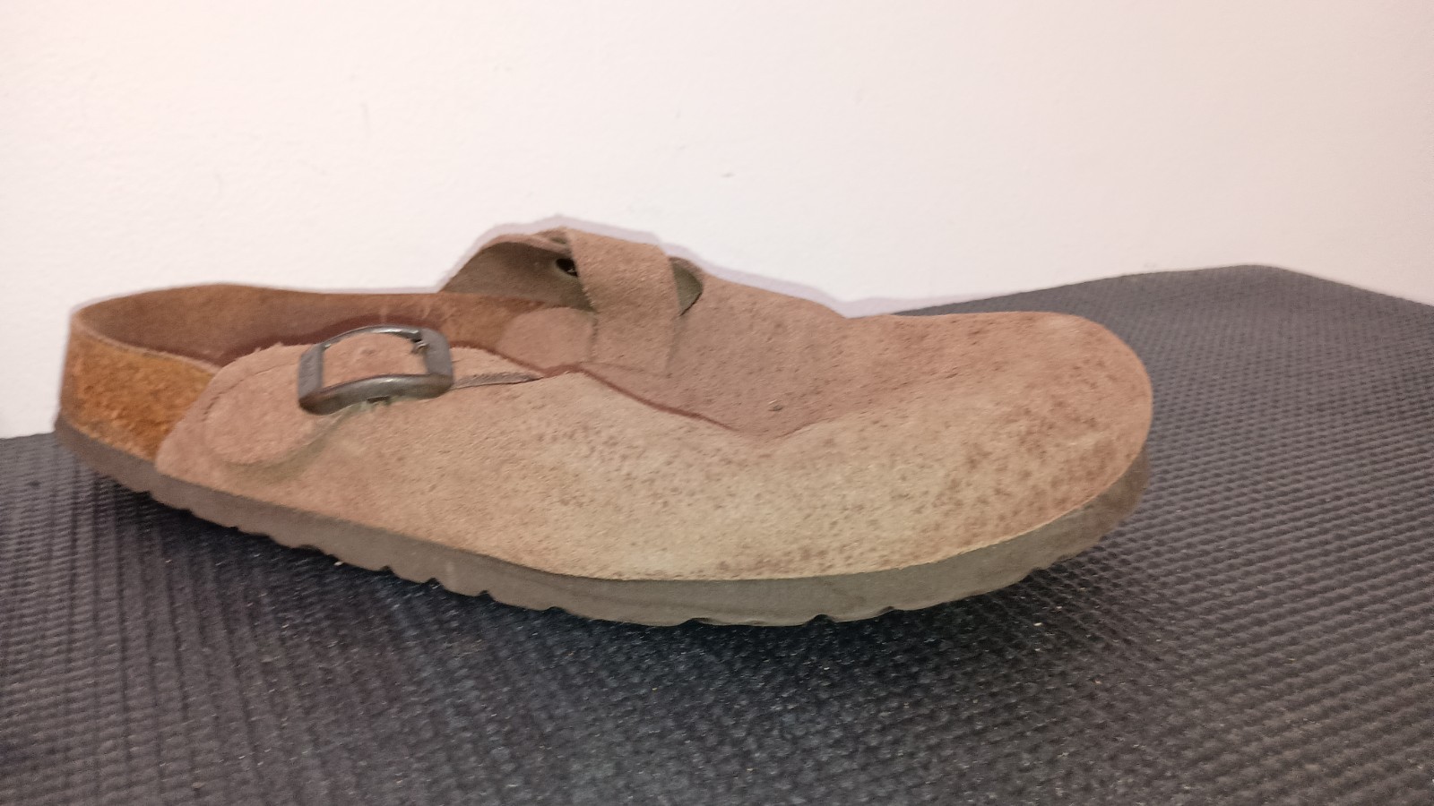 Birkenstock Betula Boston Khaki Suede Slip On Clogs US W 8 EU 39 Stained