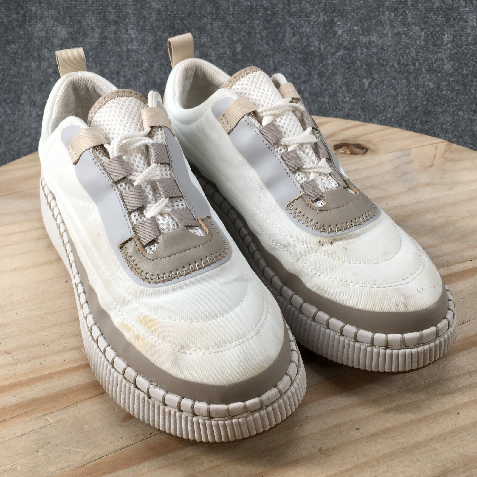 Cougar Shoes Womens 9 Sayah Casual Sneakers Flats Comfort White Leather Lace Up