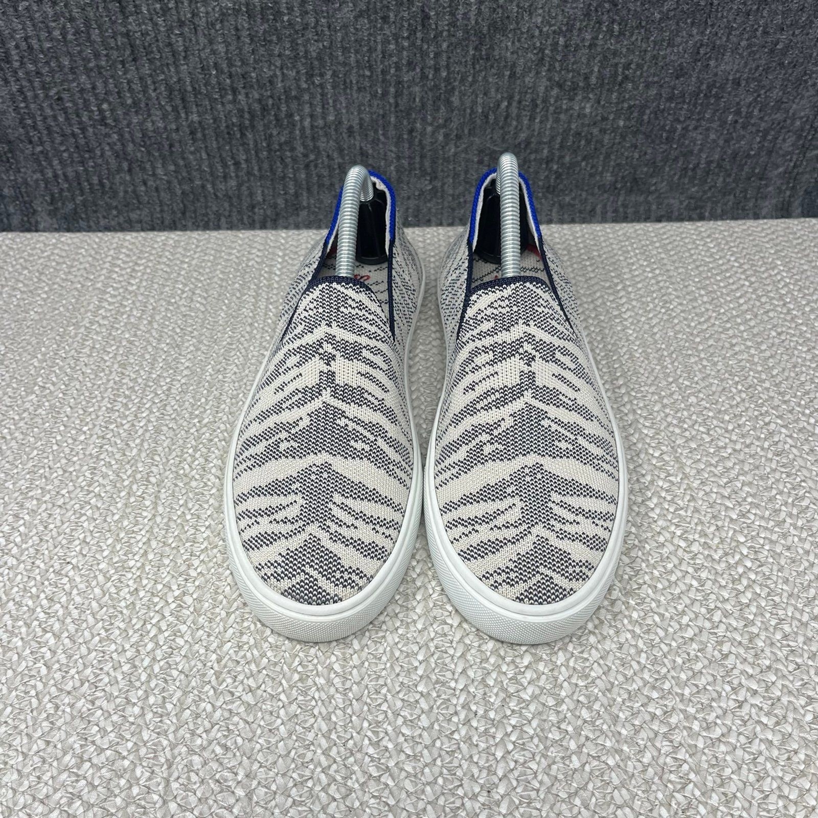 Rothy’s The Original City Slip On Sneaker Maritime Tiger White Grey Women’s 6.5
