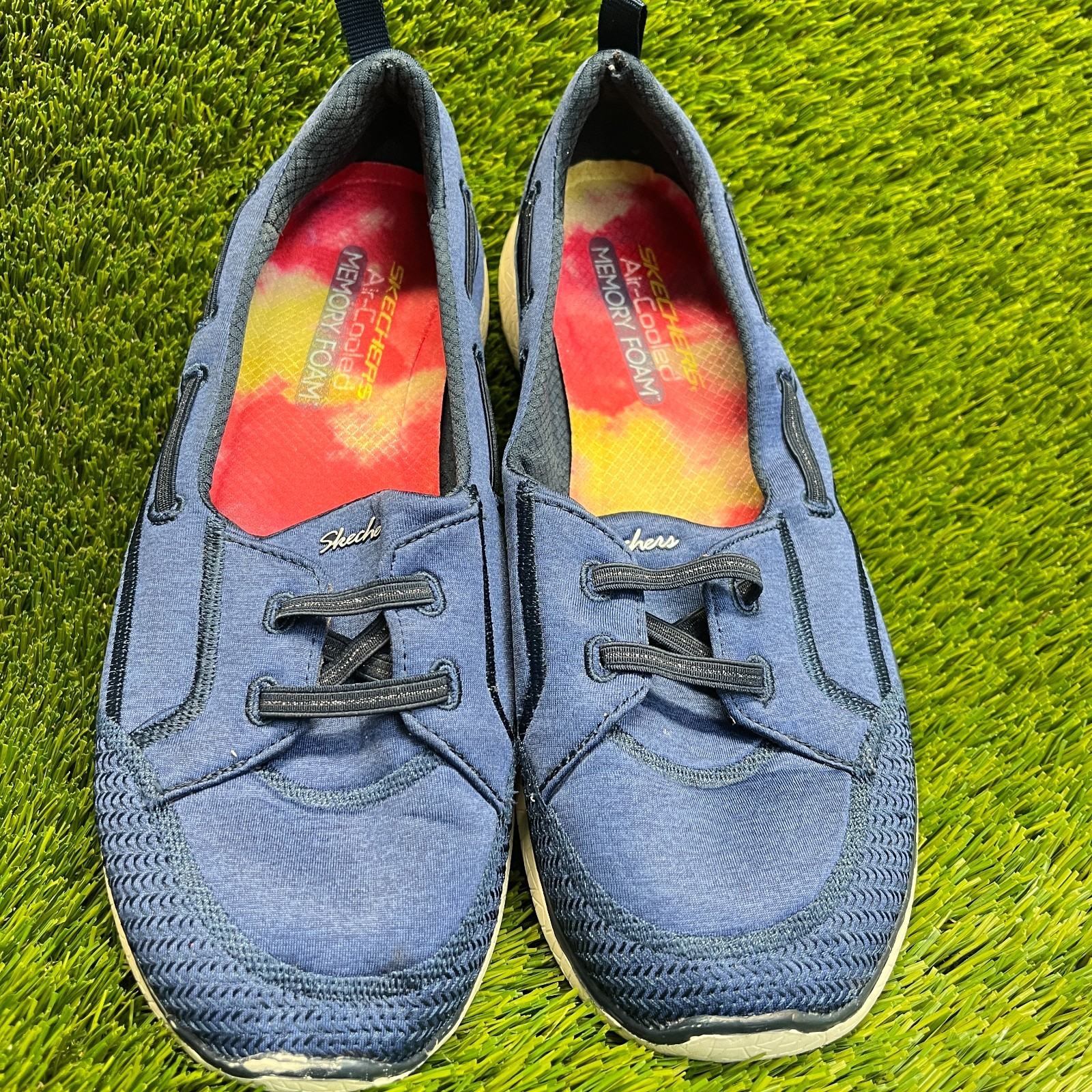 Skechers Microburst Womens Size 11 Blue Casual Classic Outdoor Slip On Shoes