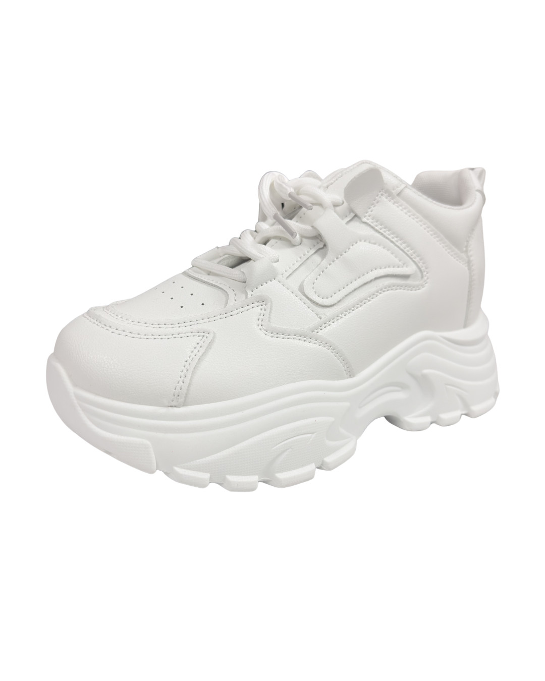 Chunky white sneakers women platform lace-up Stylish Shoes