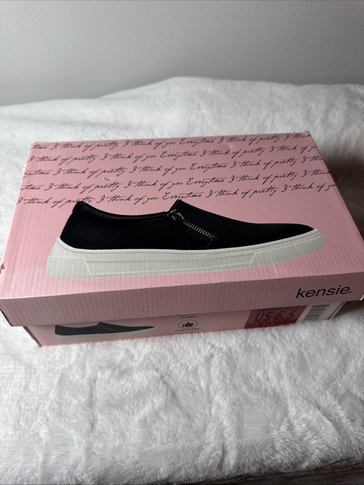Kensie Girl Soren Slip on Side Zip Casual Comfort Black Size 6.5