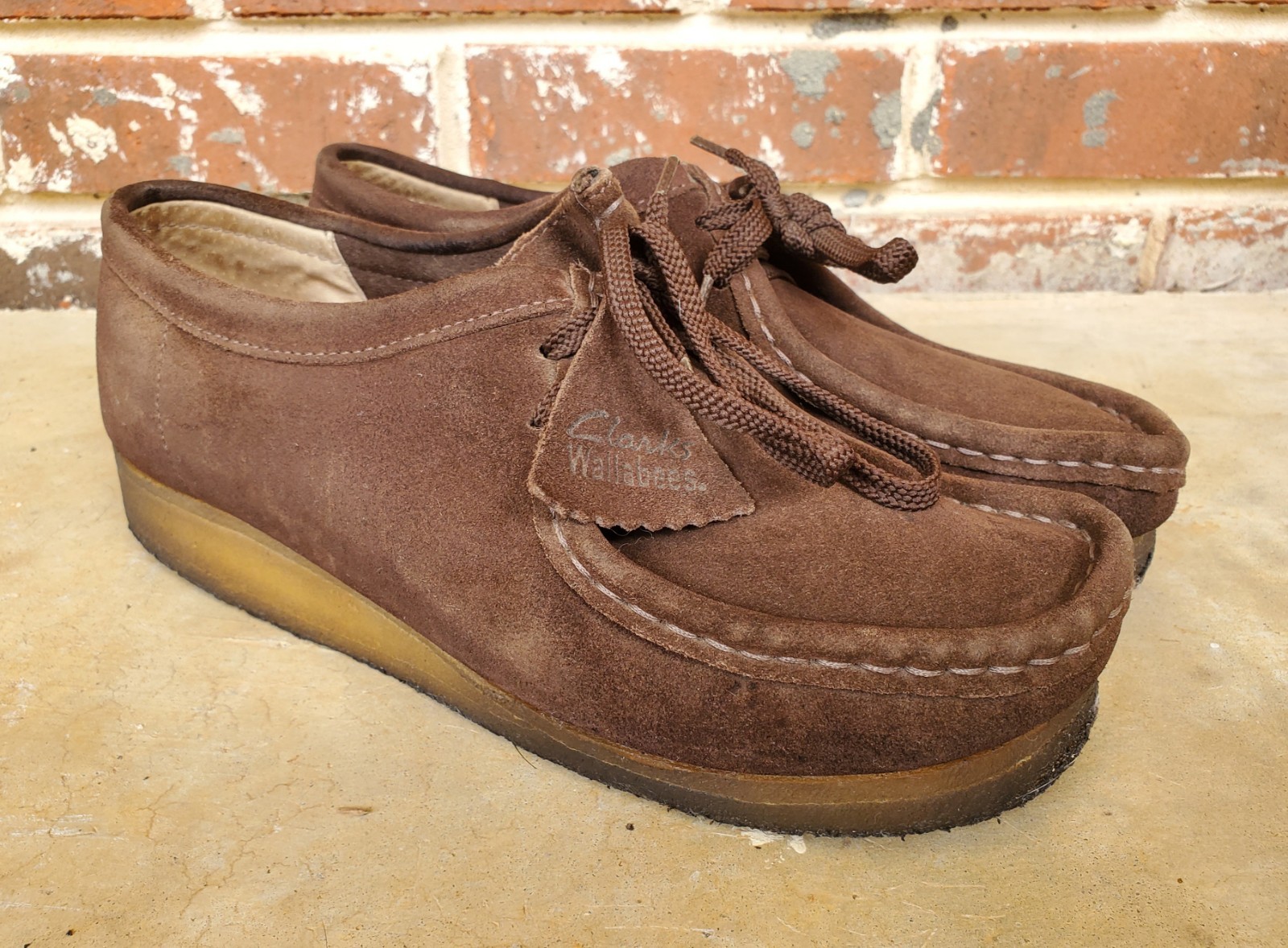 *Clarks*Originals♡Wallabee♡WomenSz.9●Dark Suede●Lace Up●Casual Shoes●Pre-Loved💗