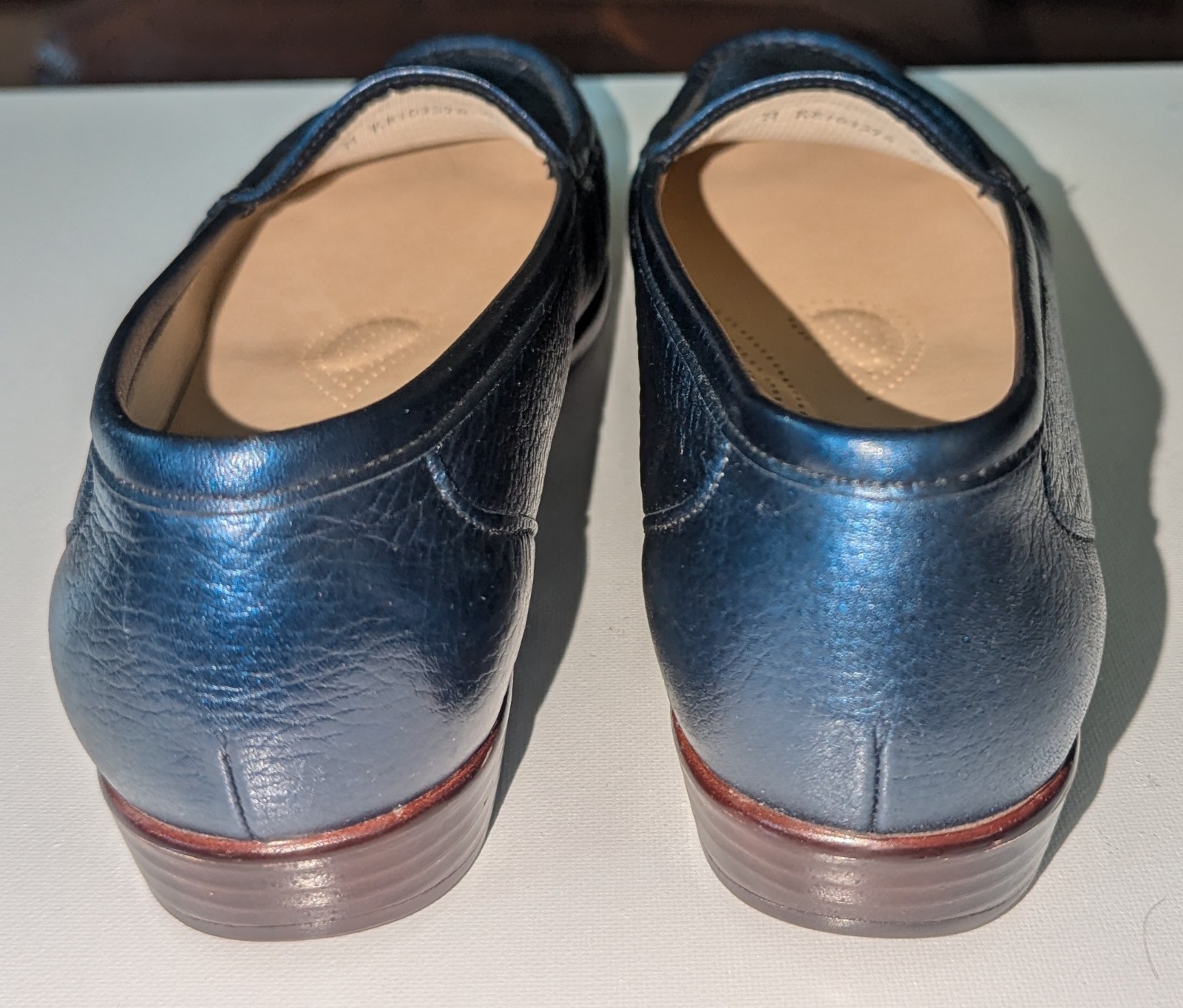 SAS Simplify Tripad Comfort Loafers Womens 9M Navy Blue Leather Slip On Shoes
