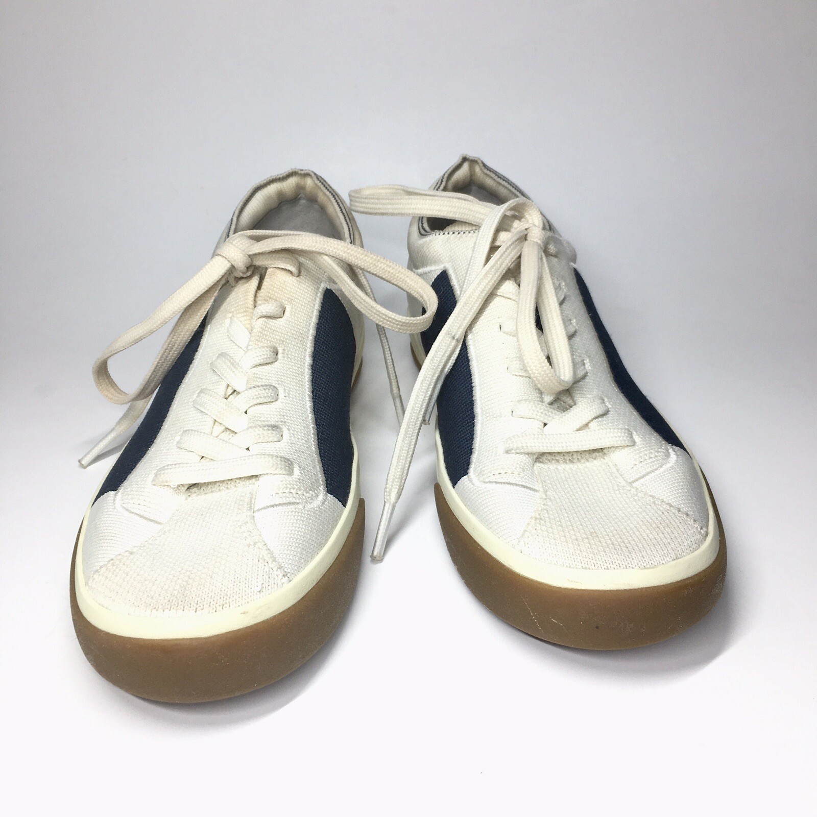 Rothys Lace Up Sneakers White Blue Blackberry Colorblock Shoes Women’s Size 7
