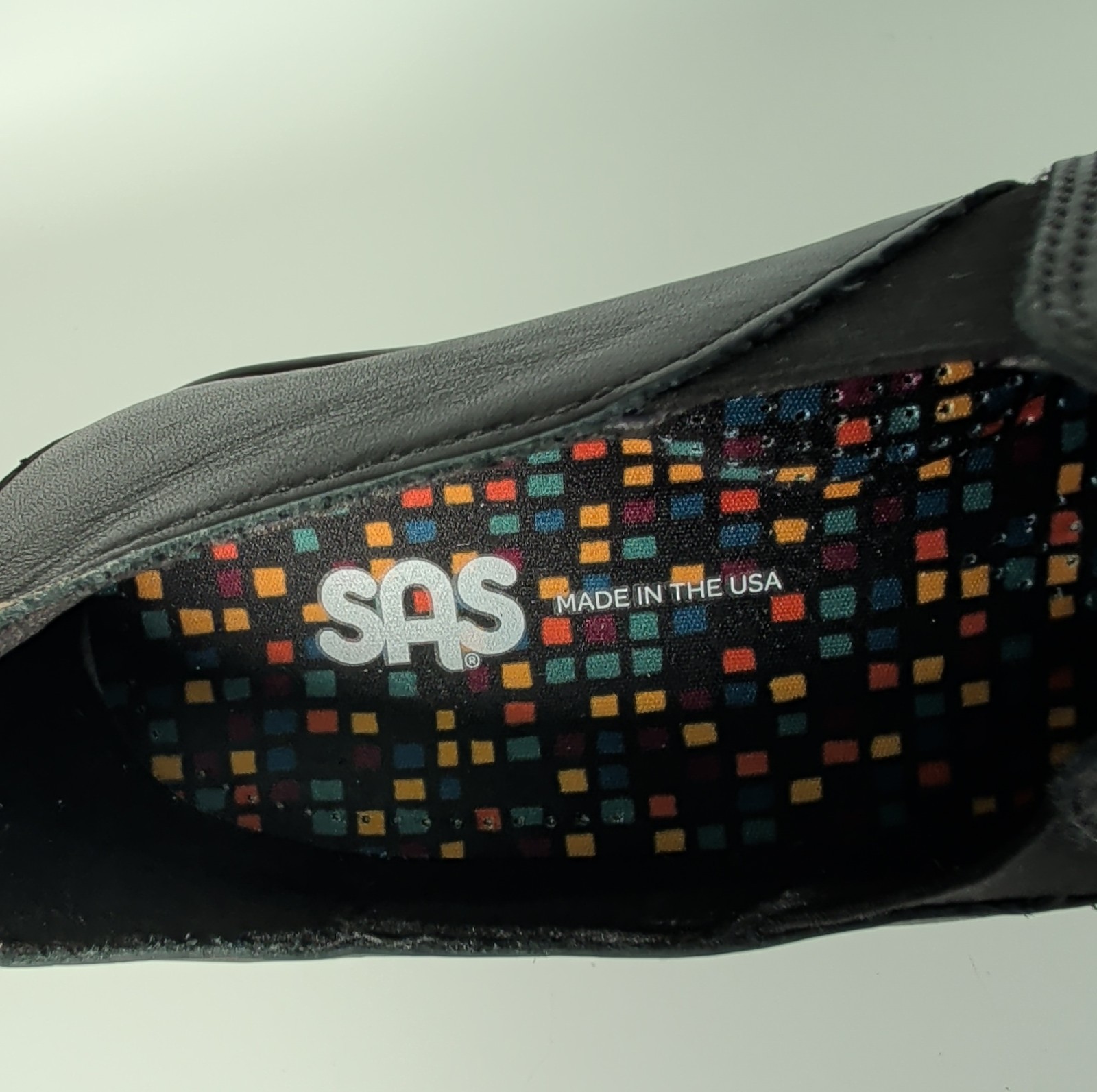 SAS Women’s Black/Lizard Nora Slip-ons tripad Comfort Sole Size 8.5 W EUC