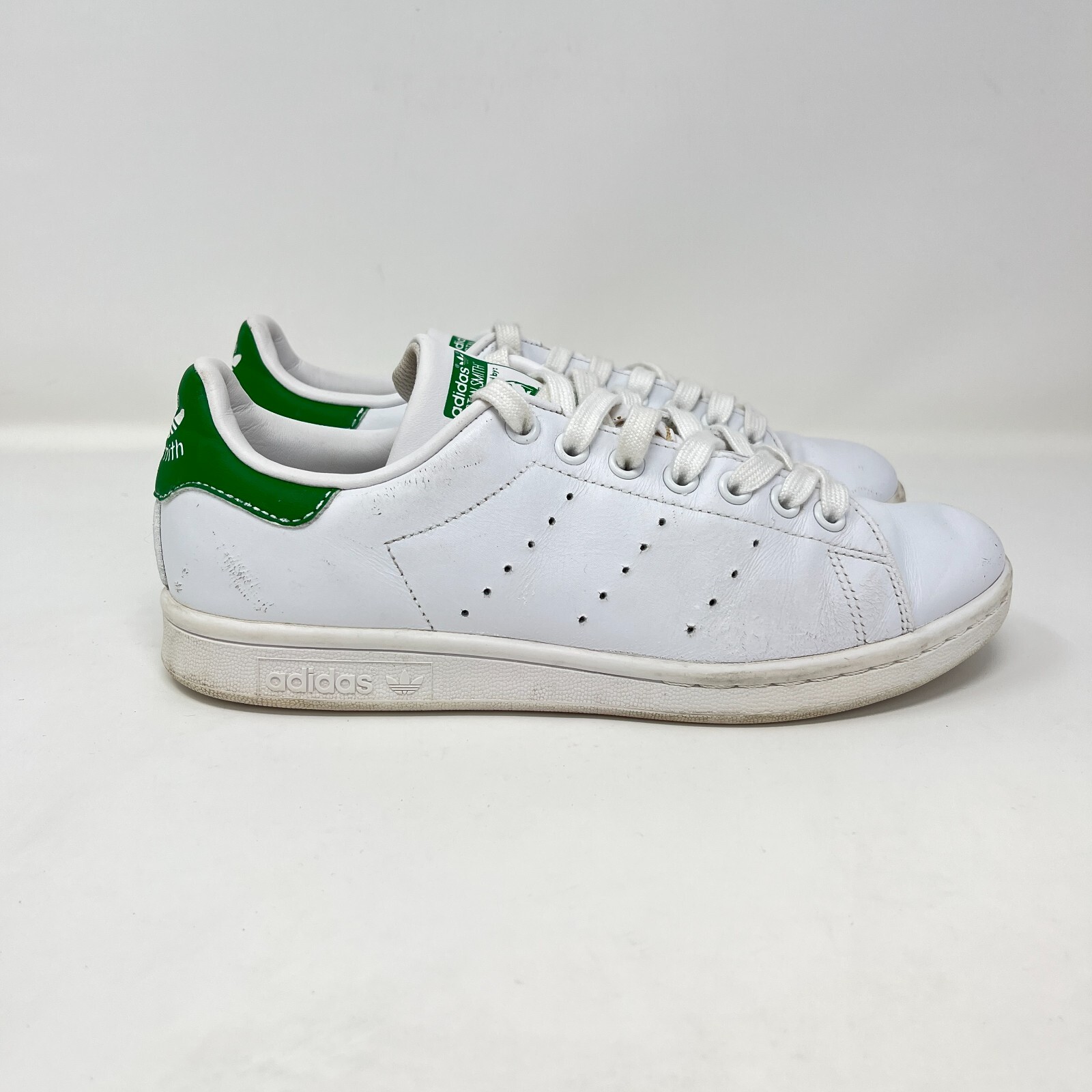 Adidas Stan Smith Classic White Green Leather Comfort Shoes Women’s Size 7.5