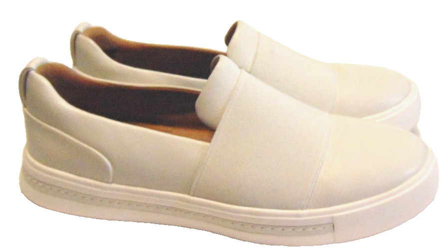 CLARKS UNSTRUCTURED CONTOUR COMFORT WOMENS WHITE LEATHER SLIP ON SHOES NURSES~6