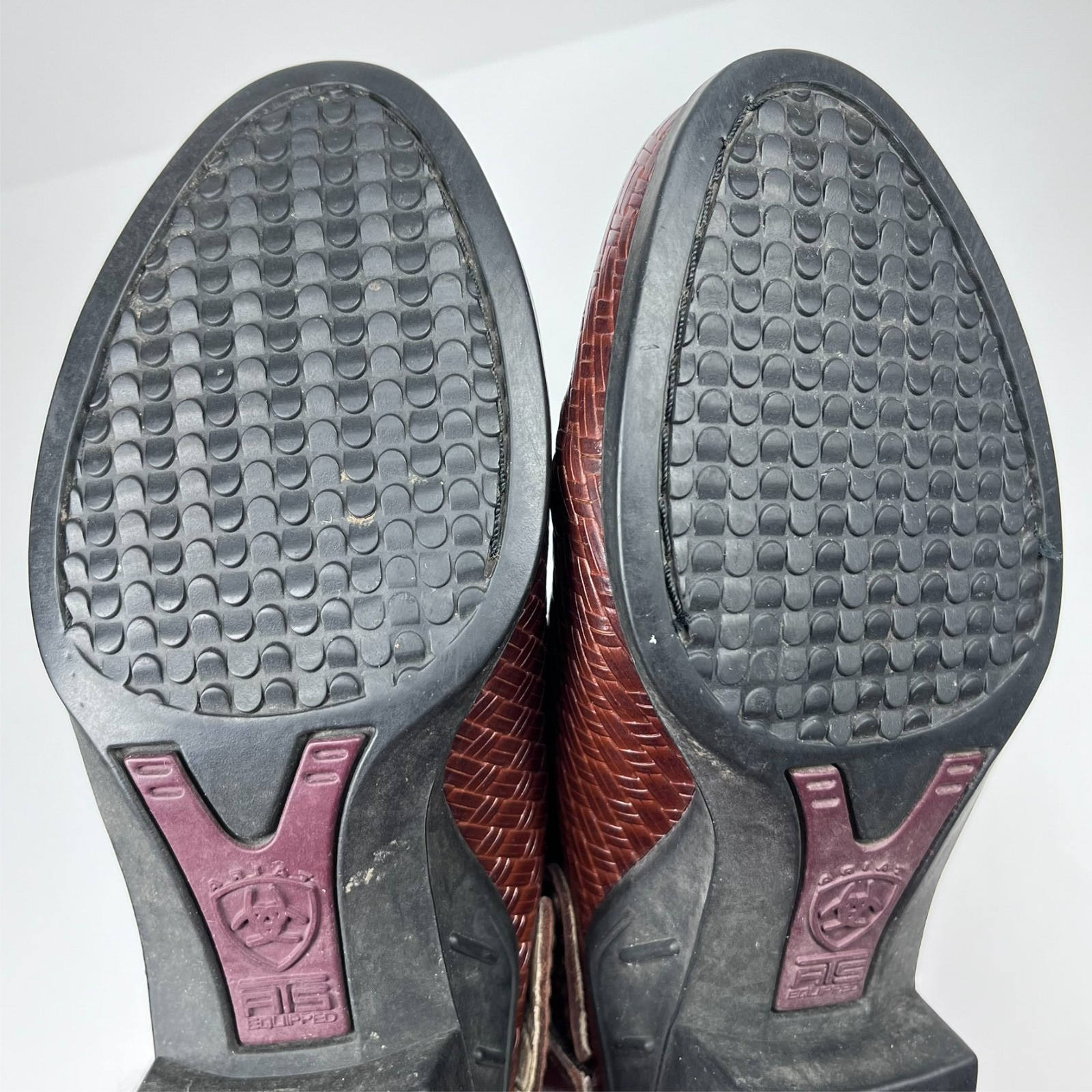 Ariat Woven Brown Leather Slides Mules Strap Women’s 5.5B 94024 Cowgirl Western