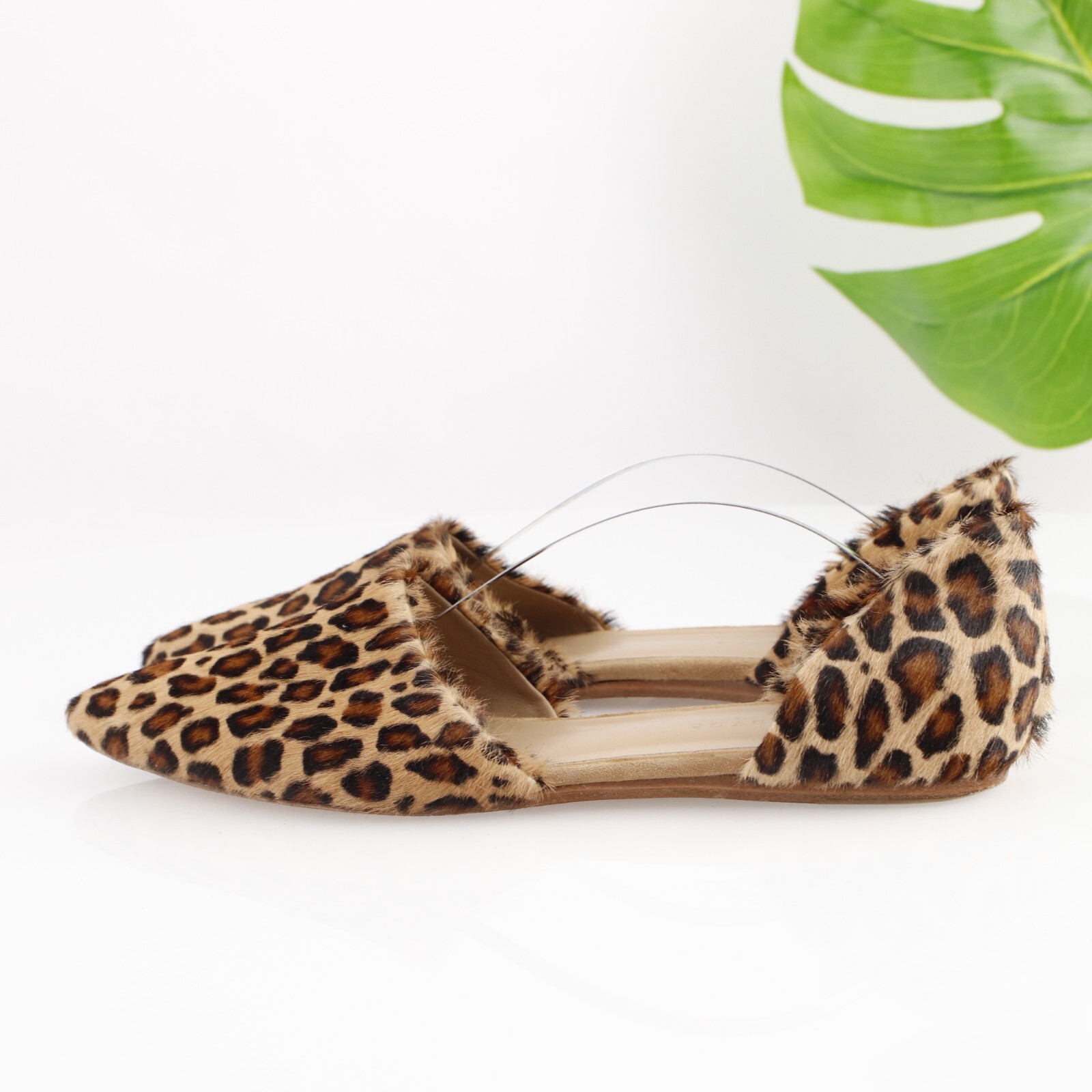 Jenni Kayne Womens D’Orsay Flat Size 40 10 Brown Leopard Pointed Pony Hair Shoe
