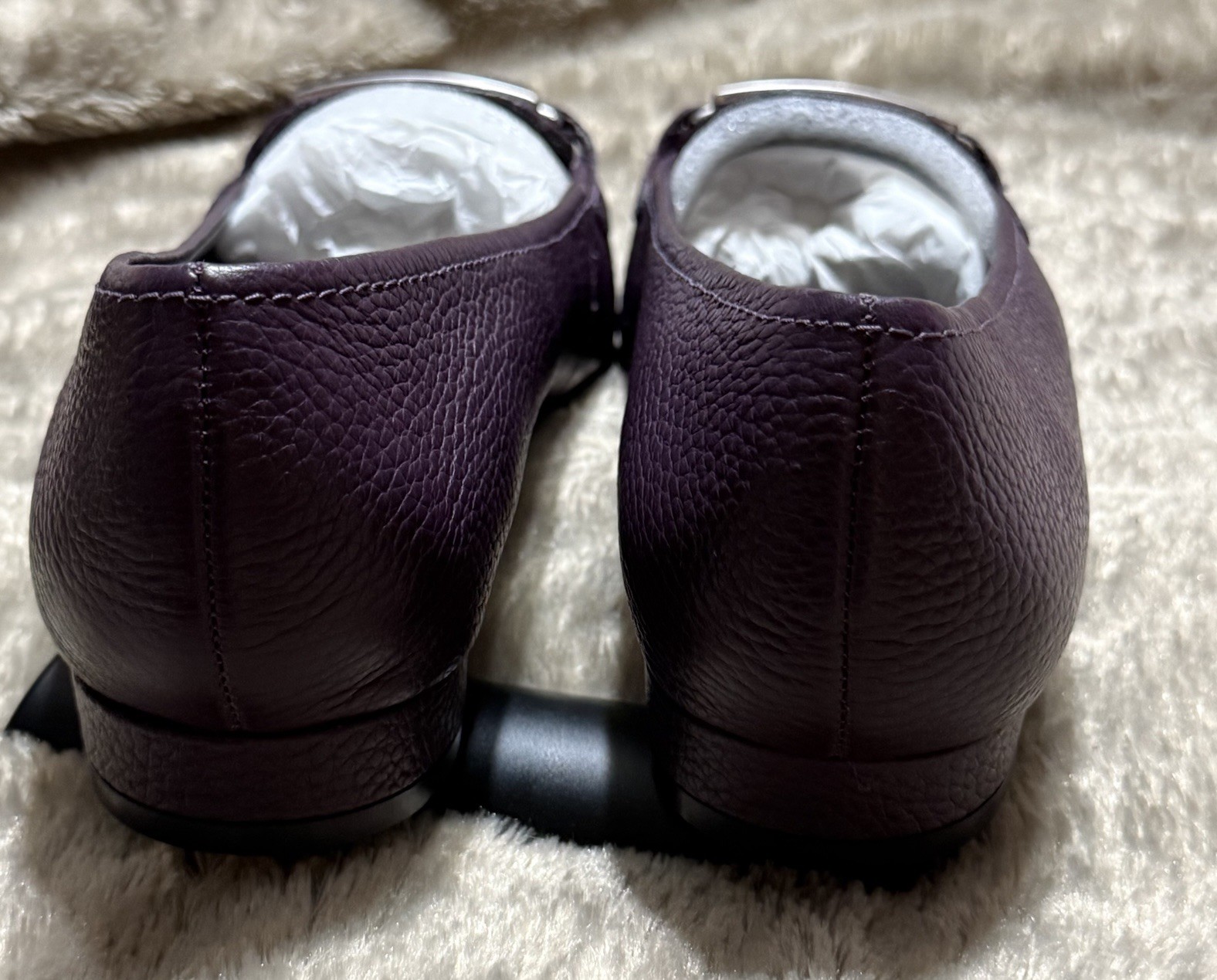 Cloud Walkers Castle Deep Purple Leather Slip On Comfort Shoes Womens 11W,NEW