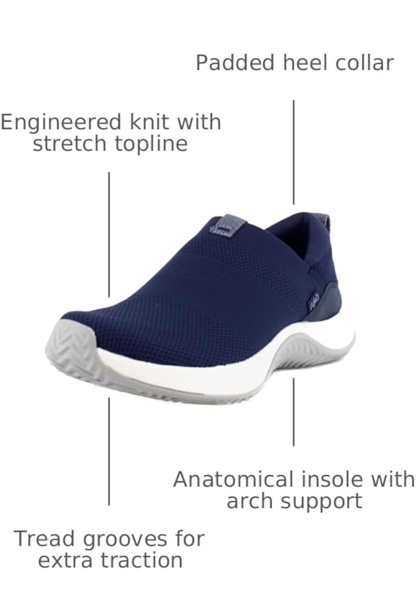 Ryka Encore Knit Sneakers Shoes ￼Womens comfort walking Slip-on Academy Blue 5 M