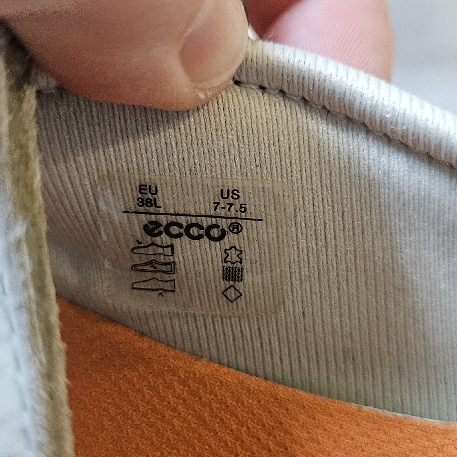 ECCO Receptor Women’s Mary Jane Shoes Size 38 US 7-7.5 Beige Orange Leather