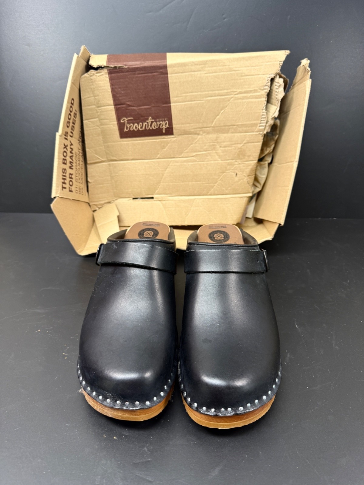 Troentorp Johansson Black 011/Natural Clogs EU 40 US 9 1/2 New in Box