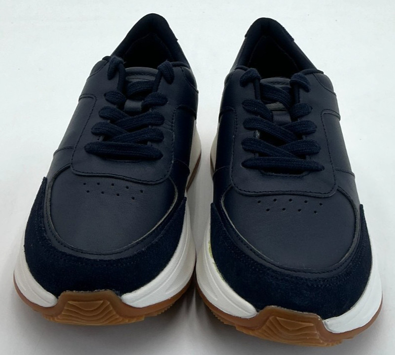 FitFlop F-MODE Flatform Women’s Size 5 Navy Leather Sneakers NWOB