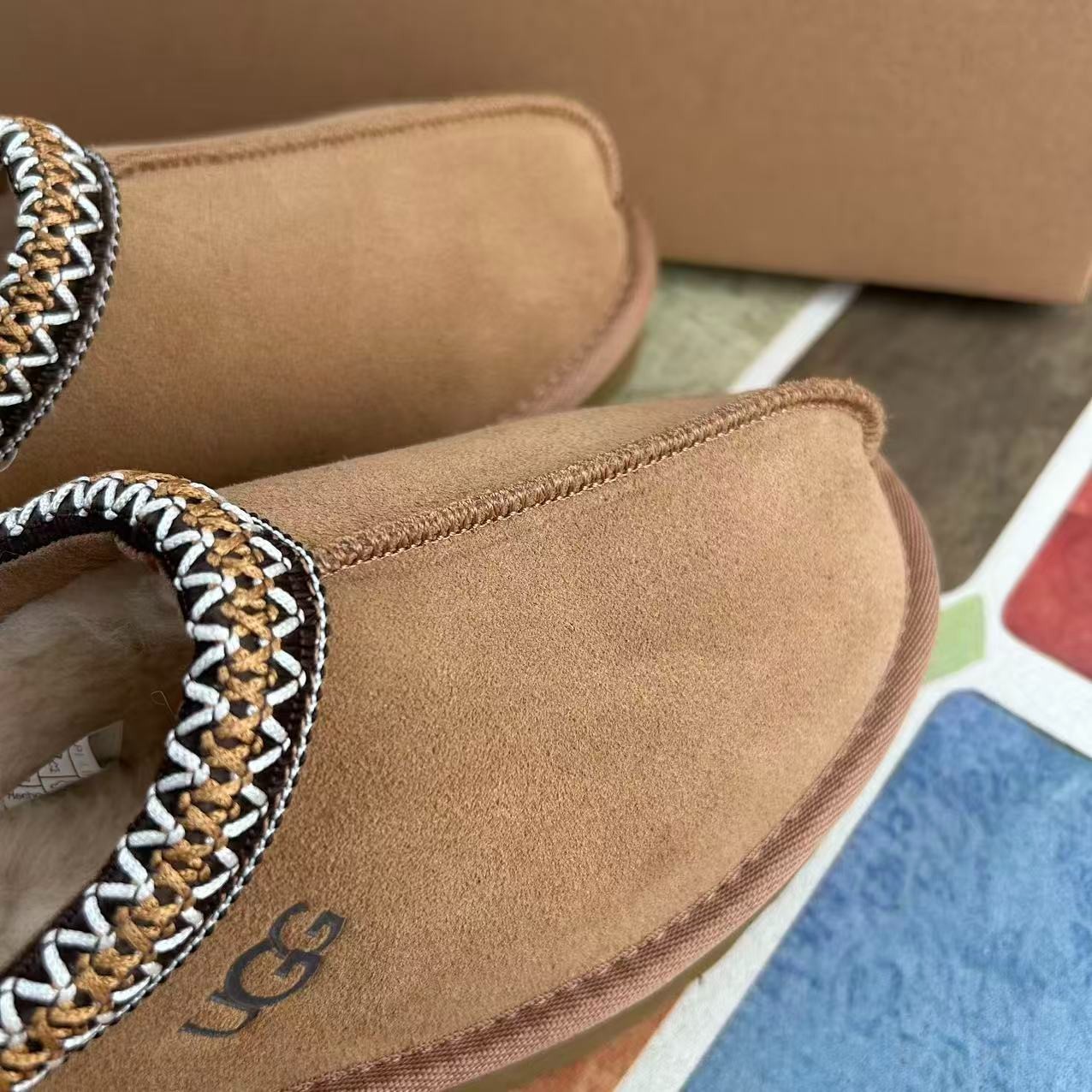 UGG Tasman II Women’s Shoes Chestnut Suede Upper Wool Slippers with Box US 6-11