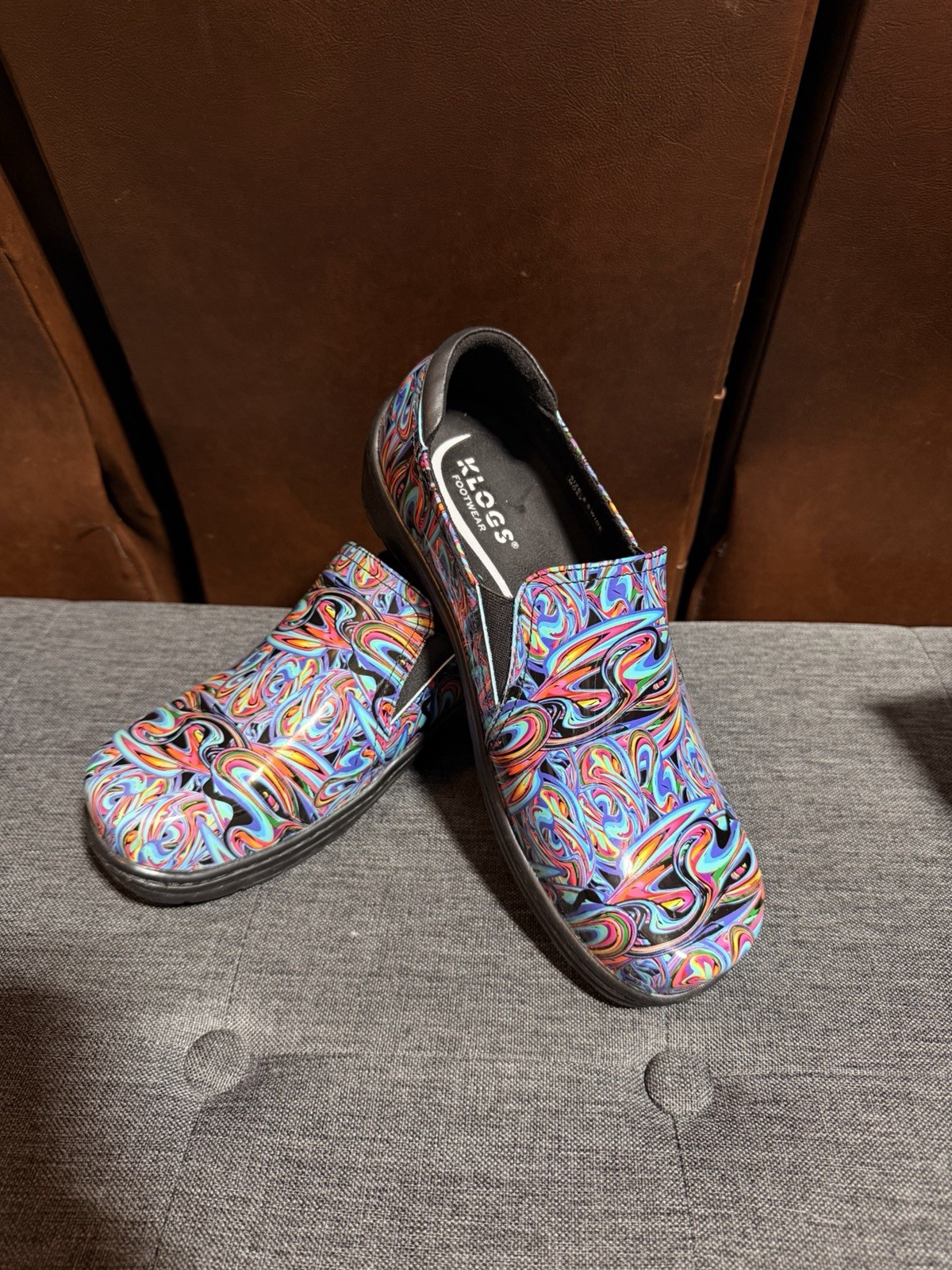 KLOGS Comfort Slip Resistant Multicolor Geometric Women’s Slip-On Clogs