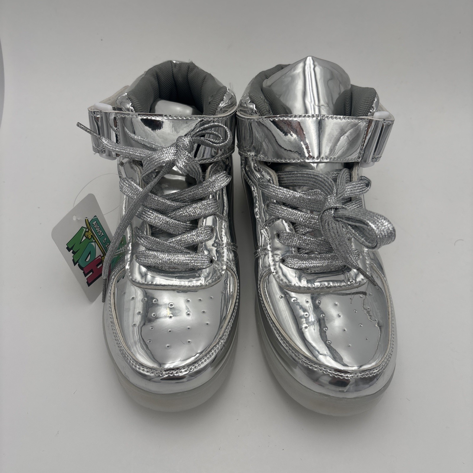 NEW! Odema LED Shoes High Top Sneaker Women’s Shoes Size 10.5 Med, Silver