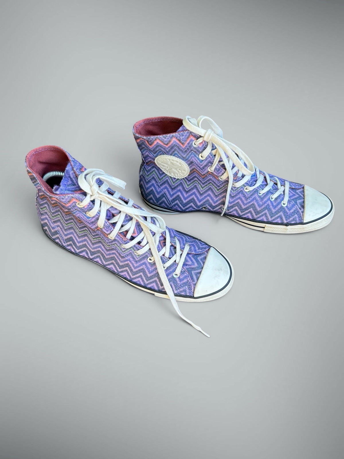 Missoni X Converse “Mediterranean” High Top Purple Metallic Sneakers Size 8