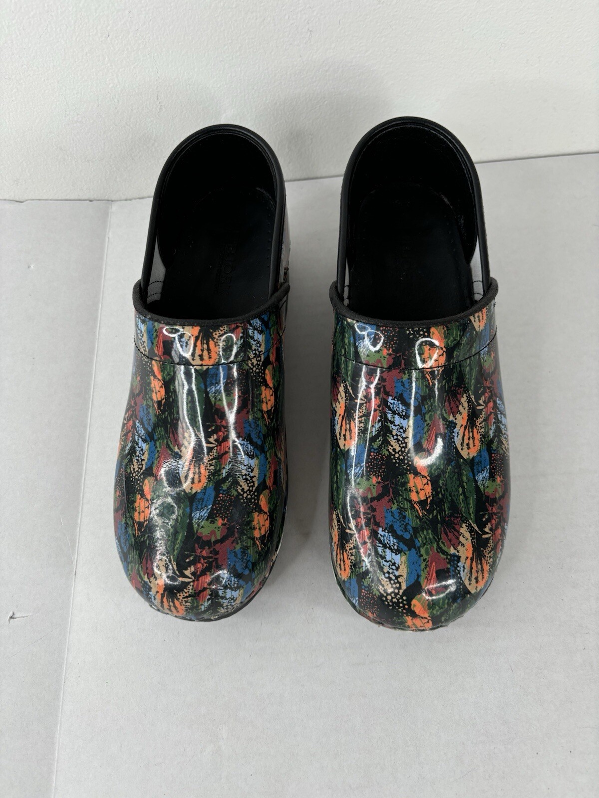 Bjork Swedish Comfort Shoes Clogs Women’s Size 39-40 US 8.5-9 Water Colors Print