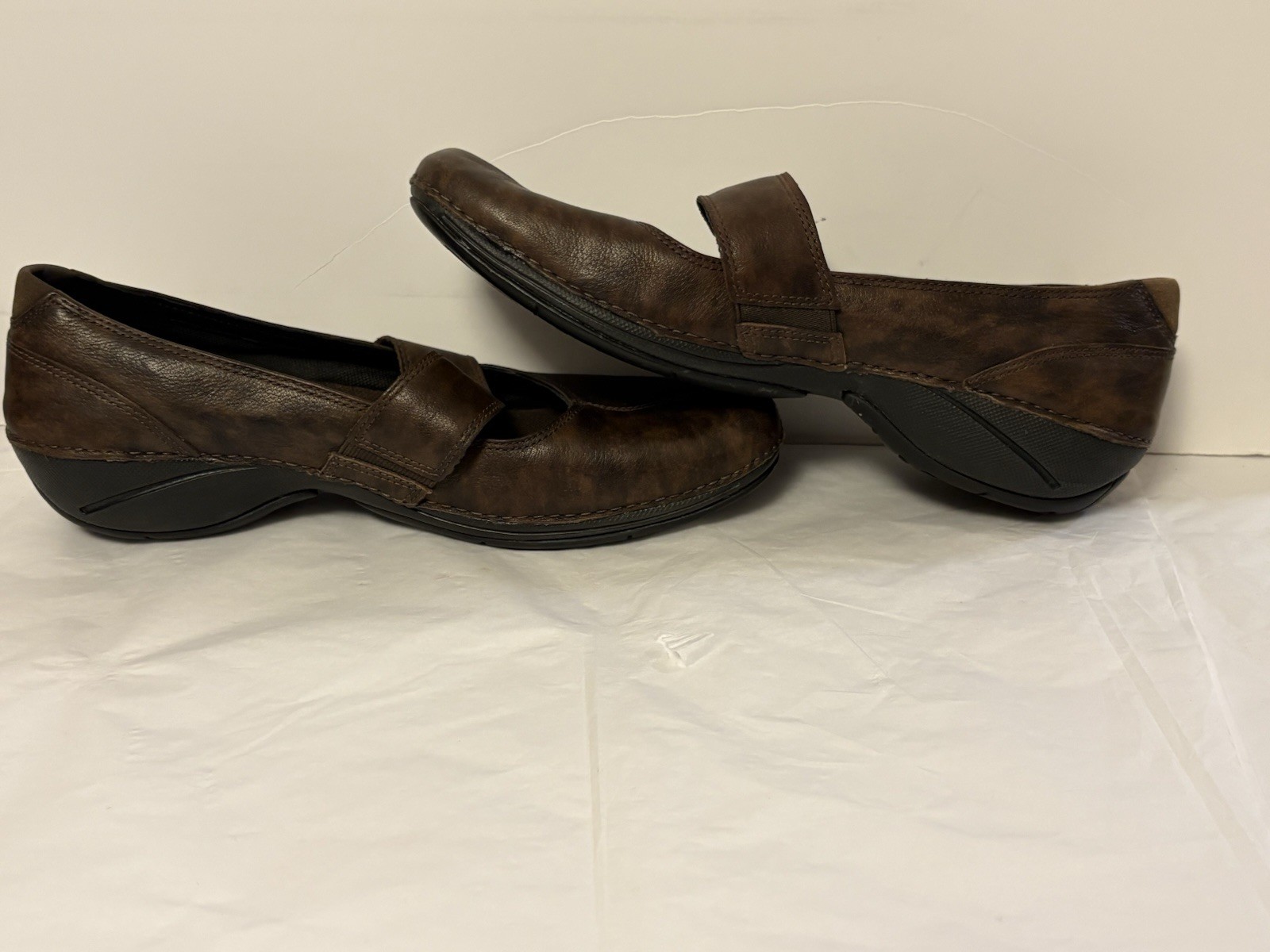 Merrell Brio Saddle Women’s Size 7.5 Brown Leather Mary Jane Wedge Shoes