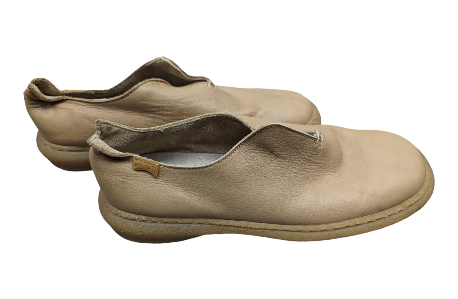 100% Camper Women Comfort Shoes Leather Tan/Nude Slip On Size 9