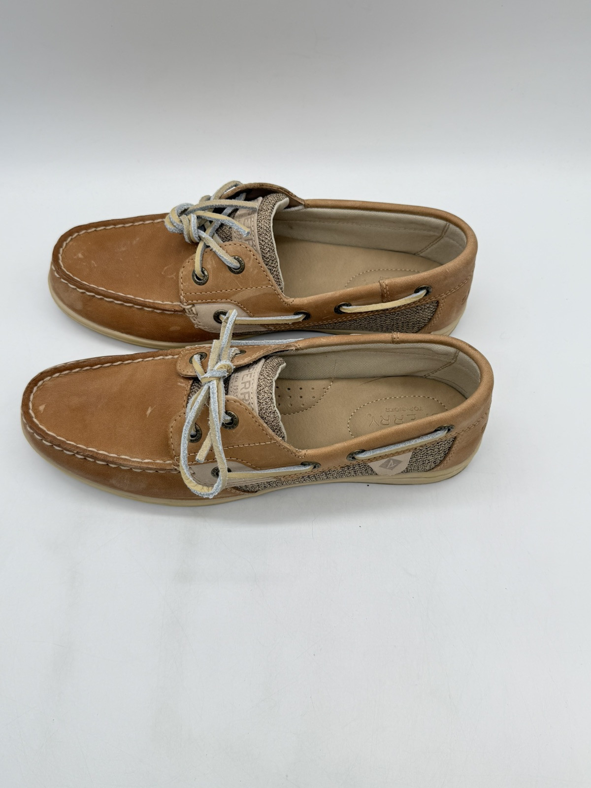 Sperry Women’s Koifish Linen Oats Boat Shoes – Tan – Size US 7.5 – STS95589