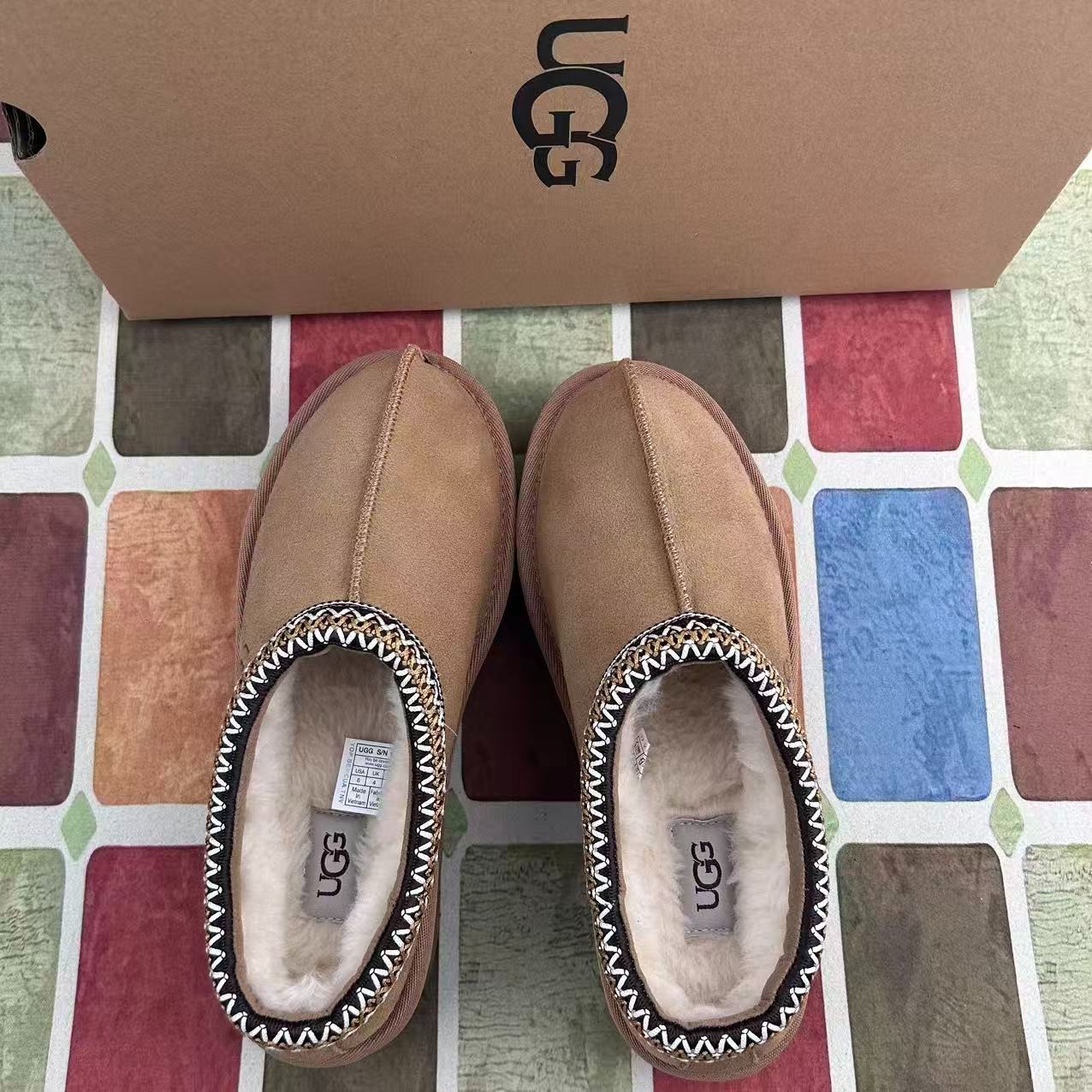 UGG Tasman II Women’s Shoes Chestnut Suede Upper Wool Slippers with Box US 6-11
