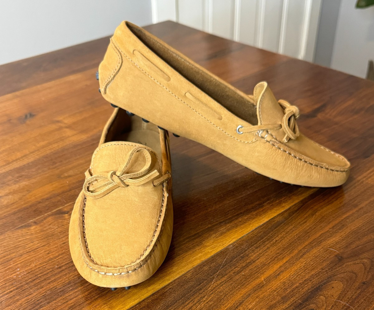 Massimo Matteo Nubuck Tie Driver Suede Leather Slip-On Loafers Womens 9 NEW-READ