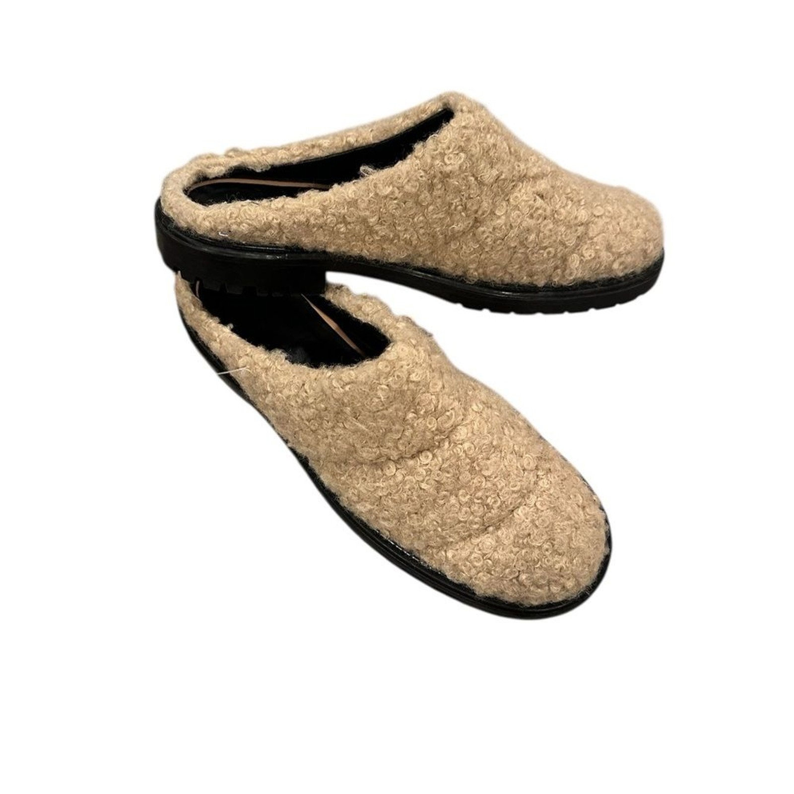 STAUD Astro Mule Clog Lug Sole Quilted Sherpa Shearling Slip-On Doe 9
